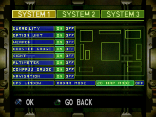 BRAHMA Force: The Assault on Beltlogger 9 (PlayStation) screenshot: HUD configuration