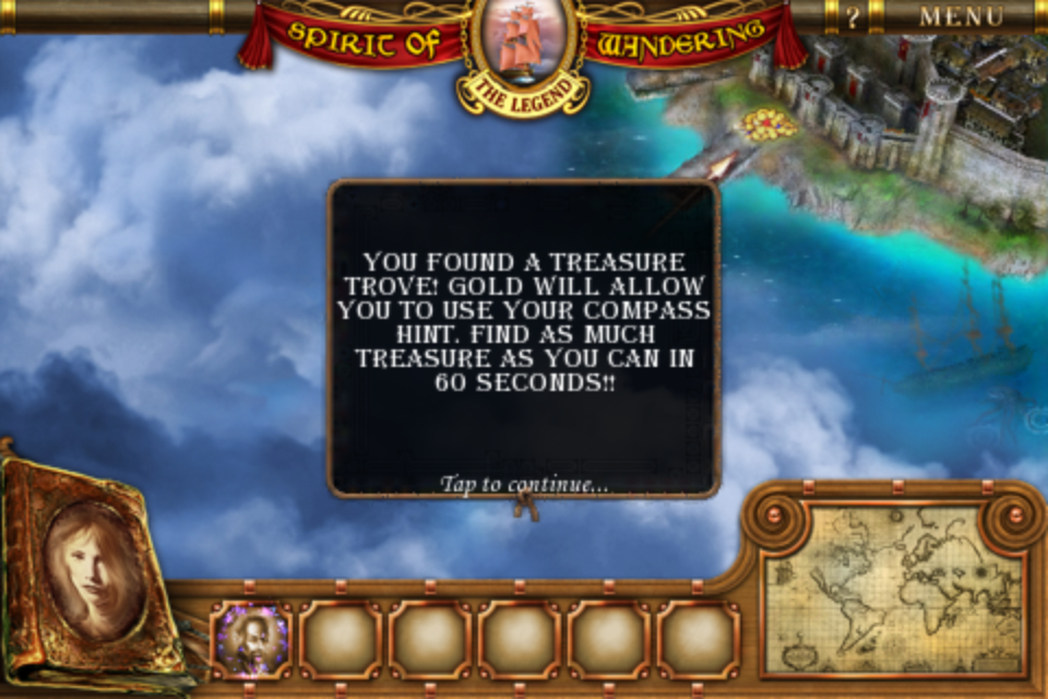 Spirit of Wandering: The Legend (iPhone) screenshot: We can go search the treasure trove