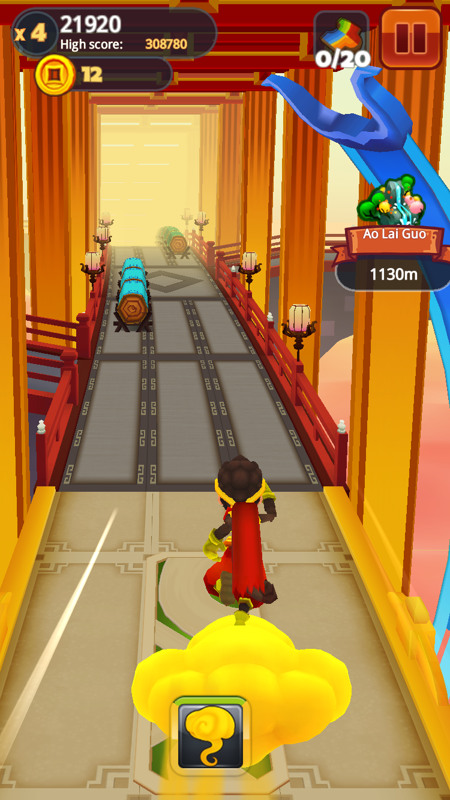 Monkey King Escape (iPhone) screenshot: Flying