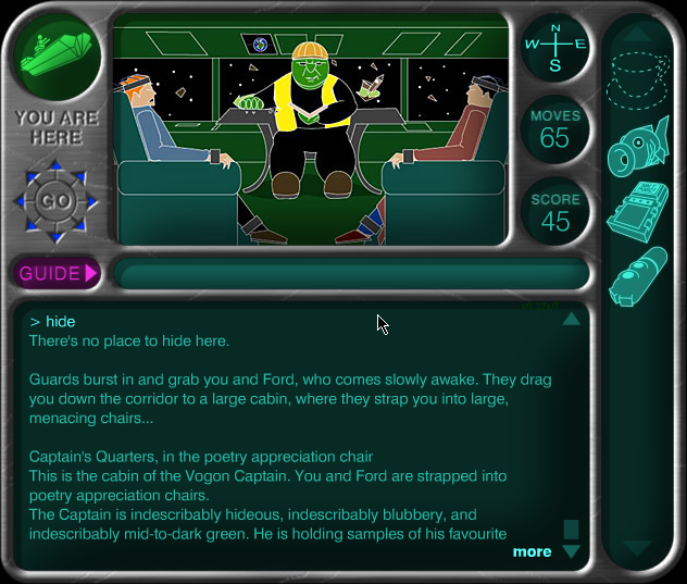 The Hitchhiker's Guide to the Galaxy (Browser) screenshot: A rare fan illustration from game 2