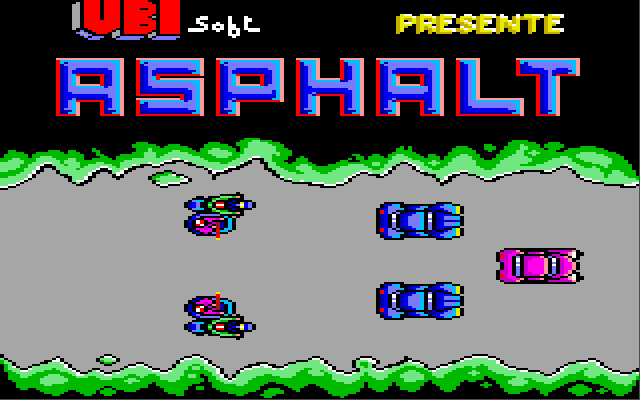 Asphalt (Amstrad CPC) screenshot: The title screen