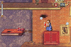 Lemony Snicket's A Series of Unfortunate Events (Game Boy Advance) screenshot: Dodge!!