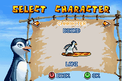 Surf's Up (Game Boy Advance) screenshot: Character select