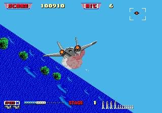 After Burner II (Genesis) screenshot: Missile locked on target.