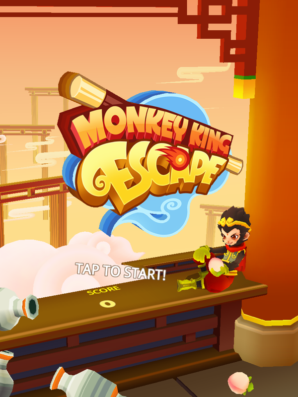 Monkey King Escape (iPad) screenshot: Title and main menu