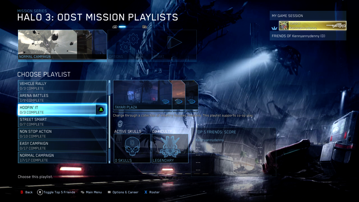 Halo: The Master Chief Collection - Halo 3: ODST (Xbox One) screenshot: When ODST was added as a DLC, it got its own playlists, but it is not featured in cross platform playlists, like the other four games.