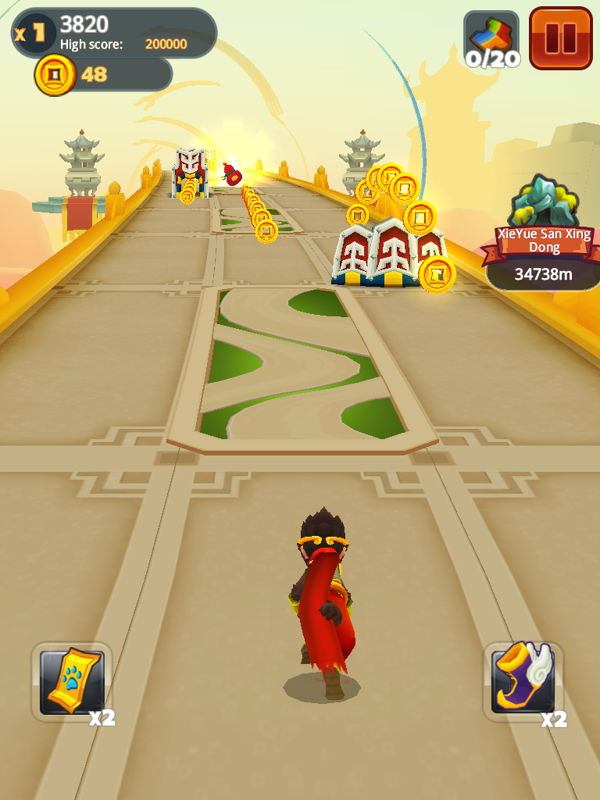 Monkey King Escape (iPad) screenshot: Hmm. What path to take?