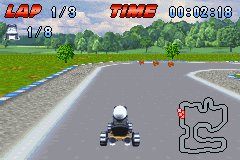 Crazy Frog Racer (Game Boy Advance) screenshot: A country field