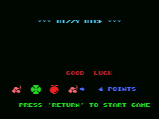 Dizzy Dice (MSX) screenshot: Ready to start.
