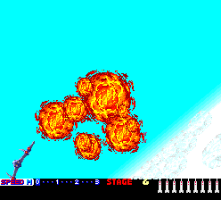 After Burner II (TurboGrafx-16) screenshot: Exploded in mid-air