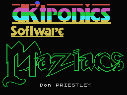 Maziacs (MSX) screenshot: Title screen