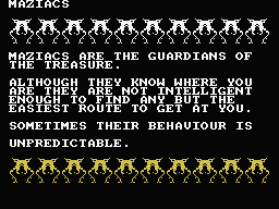 Maziacs (MSX) screenshot: Maziac monsters