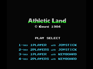 Athletic Land (MSX) screenshot: Title screen