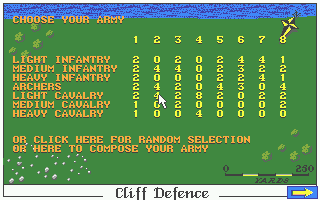 Fighting for Rome (Atari ST) screenshot: And your army