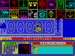 A Ticket to Ride (ZX Spectrum) screenshot: Onto another road