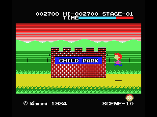 Athletic Land (MSX) screenshot: Stage 1 completed!
