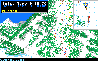 World Games (Apple IIgs) screenshot: Slalom skiing