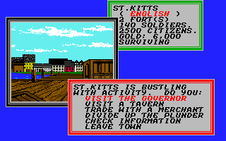 Sid Meier's Pirates! (Apple IIgs) screenshot: Visiting an English town