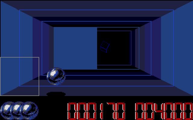 The Light Corridor (Atari ST) screenshot: If the ball touches the side wall, it will come back to you quickly!