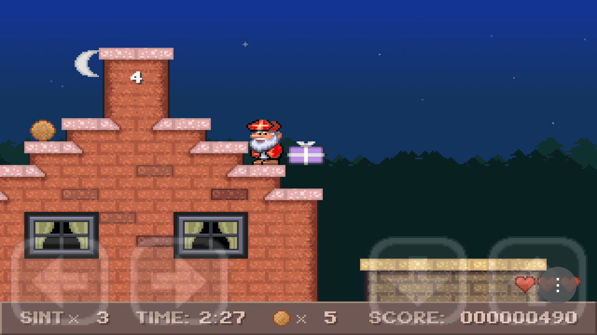 Sint Nicolaas (Android) screenshot: Found a present and taking it to a chimney