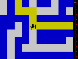 Maziacs (ZX Spectrum) screenshot: Walk along this supposed golden path