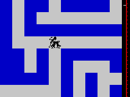 Maziacs (ZX Spectrum) screenshot: Hitting enemies with no sword means death