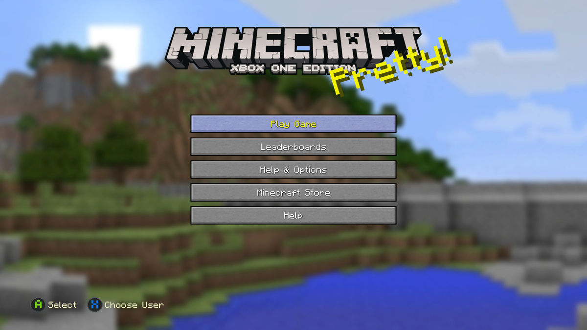 Minecraft: PlayStation 4 Edition (Xbox One) screenshot: The main menu.