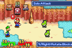Mario & Luigi: Superstar Saga (Game Boy Advance) screenshot: Solo attack