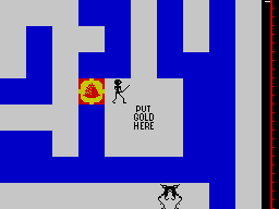 Maziacs (ZX Spectrum) screenshot: Starting point