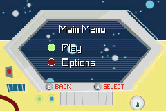 Atomic Betty (Game Boy Advance) screenshot: Main Menu
