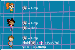Atomic Betty (Game Boy Advance) screenshot: Controls for the 3 kids