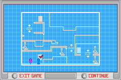 Atomic Betty (Game Boy Advance) screenshot: A map of the current level.