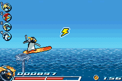 Surf's Up (Game Boy Advance) screenshot: ...this is what will happen