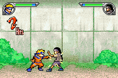 Naruto: Ninja Council 2 (Game Boy Advance) screenshot: Naruto strikes Neji