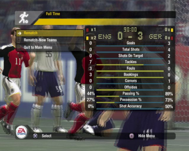 FIFA World Cup: Germany 2006 (PlayStation 2) screenshot: One of the three post match statistics screens