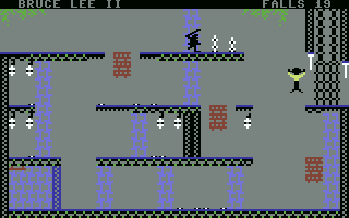 Bruce Lee II (Commodore 64) screenshot: An old acquaintance drops by...