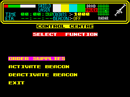Colony (ZX Spectrum) screenshot: One of the sub-menus