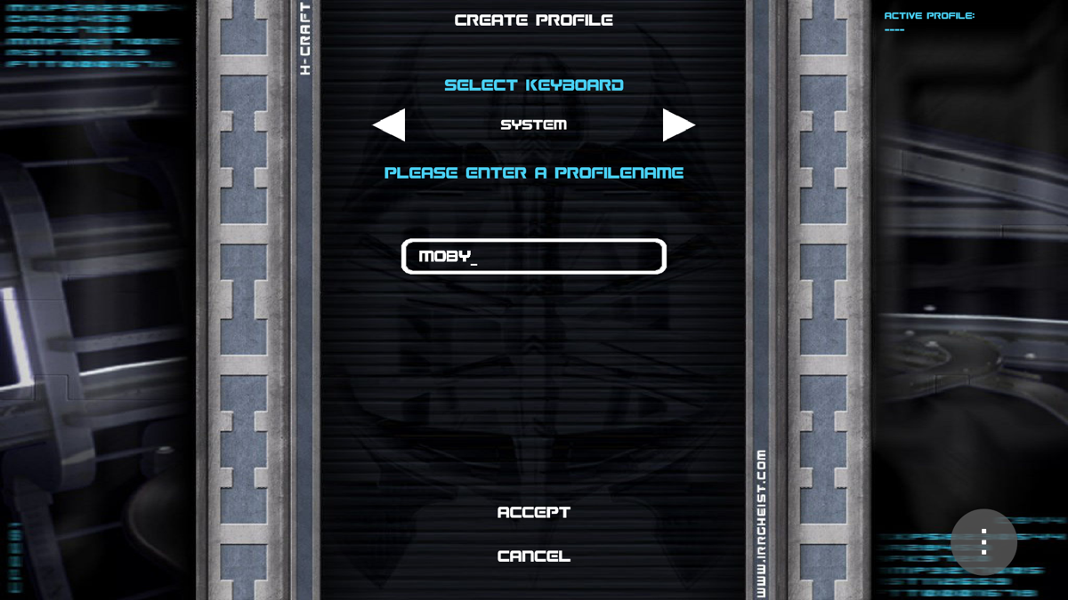 H-Craft Championship (Android) screenshot: Enter your name