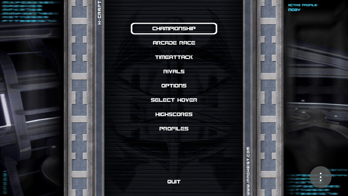 H-Craft Championship (Android) screenshot: Main Menu