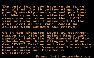 Shooting Star (Amiga) screenshot: Instructions