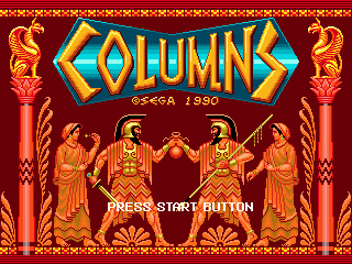 Columns (Genesis) screenshot: Title Screen