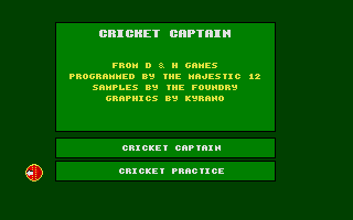 Cricket Captain (Atari ST) screenshot: Title screen