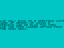 Little Computer People (ZX Spectrum) screenshot: What you get on a 48K Spectrum
