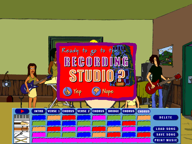 Create a Pop Sensation (Windows) screenshot: Record Studio is waiting