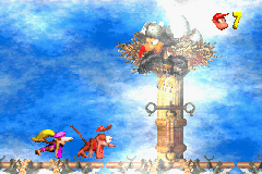 Donkey Kong Country 2: Diddy's Kong Quest (Game Boy Advance) screenshot: Impressive! Many things never change... After 10 years, this little dudes still fears insignificant beings?!?