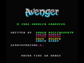 Avenger (MSX) screenshot: Title screen
