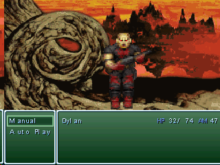 Super Columbine Massacre RPG! (Windows) screenshot: Combat screen with a demon sargeant.