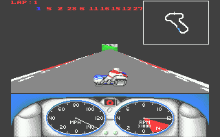 Combo Racer (Atari ST) screenshot: Gone from last to first in one lap - maybe this is a bit easy