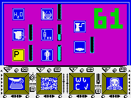 The Comet Game (ZX Spectrum) screenshot: Click on the P when it goes yellow