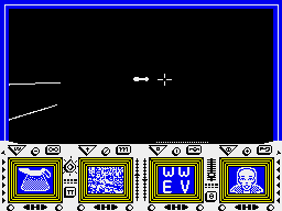 The Comet Game (ZX Spectrum) screenshot: Move that crosshair to shoot out the lines